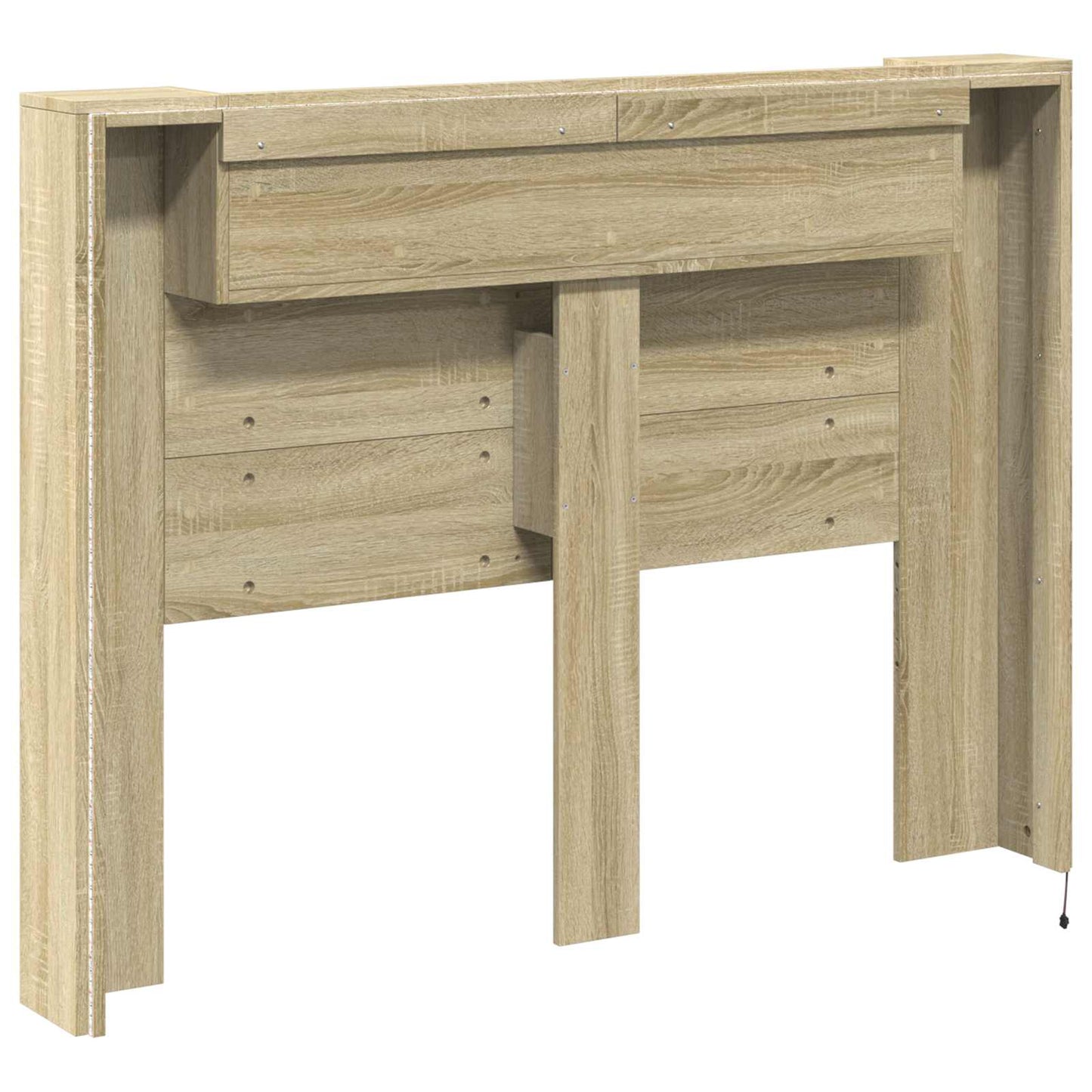 vidaXL Kopfteil-Schrank mit LED mit Regal Sonoma 140 x 16,5 x 103,5 cm