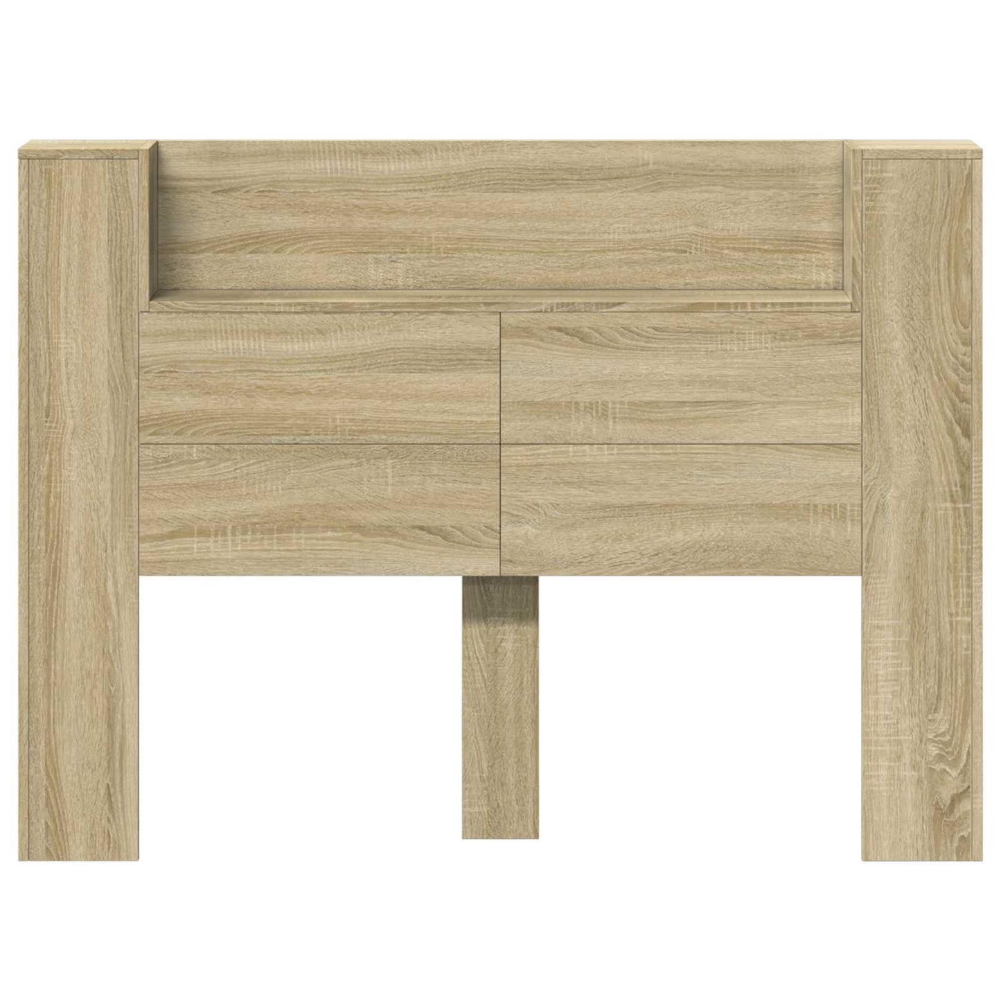 vidaXL Kopfteil-Schrank mit LED mit Regal Sonoma 140 x 16,5 x 103,5 cm