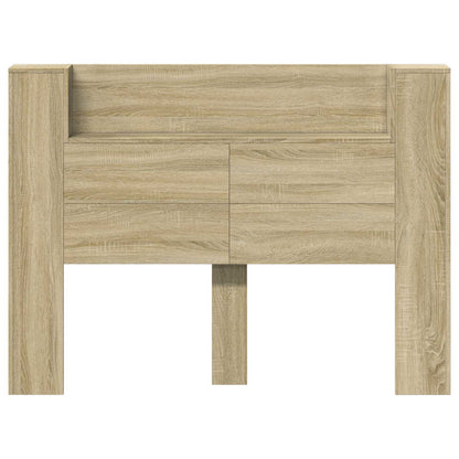 vidaXL Kopfteil-Schrank mit LED mit Regal Sonoma 140 x 16,5 x 103,5 cm