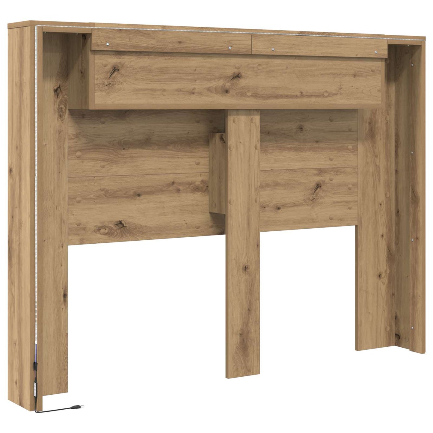 Kopfteil-Schrank mit LED Artisan-Eiche 140 x 16,5 x 103,5 cm