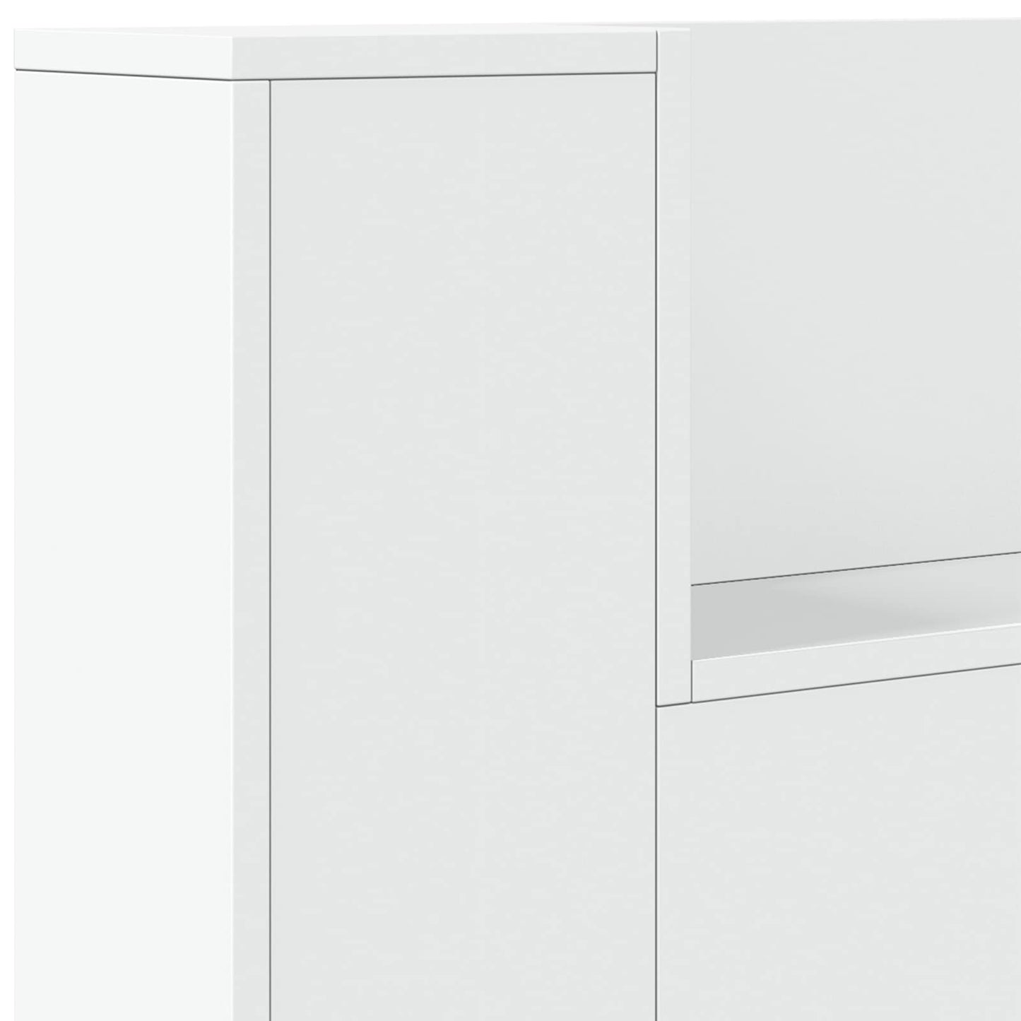vidaXL Tête de lit armoire avec LED et étagère Blanc 160 x 16,5 x 103,5 cm