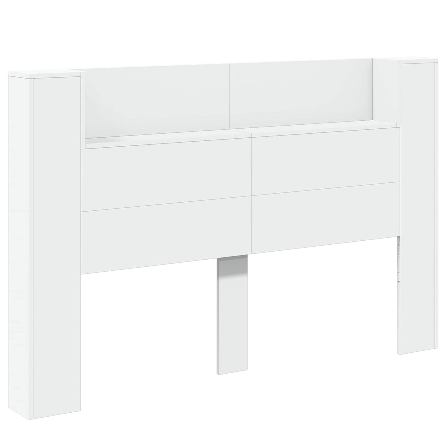 vidaXL Tête de lit armoire avec LED et étagère Blanc 160 x 16,5 x 103,5 cm