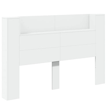 vidaXL Tête de lit armoire avec LED et étagère Blanc 160 x 16,5 x 103,5 cm