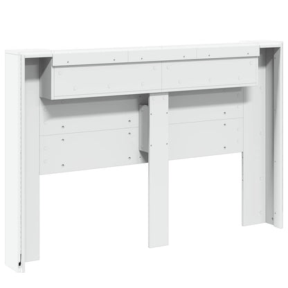 vidaXL Tête de lit armoire avec LED et étagère Blanc 160 x 16,5 x 103,5 cm