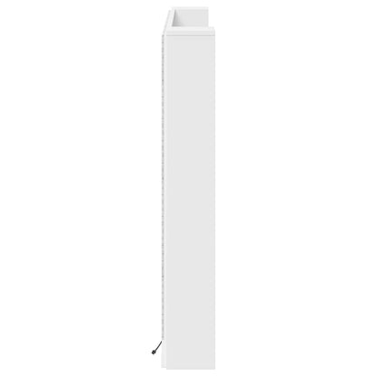 vidaXL Tête de lit armoire avec LED et étagère Blanc 160 x 16,5 x 103,5 cm