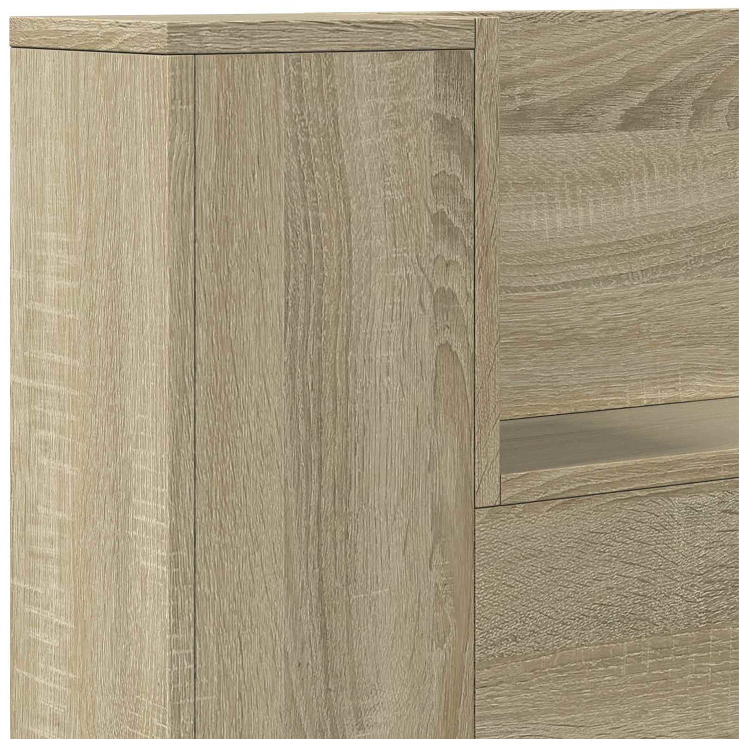 Tête de lit-armoire vidaXL avec LED avec étagère, couleur chêne sonoma 160 x 16,5 x 103,5 cm