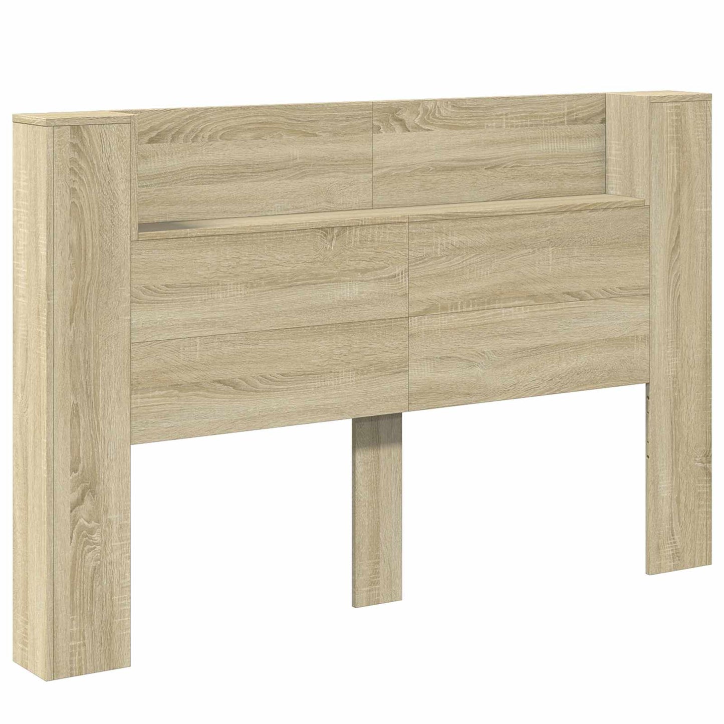 Tête de lit-armoire vidaXL avec LED avec étagère, couleur chêne sonoma 160 x 16,5 x 103,5 cm