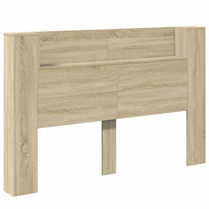 Tête de lit-armoire vidaXL avec LED avec étagère, couleur chêne sonoma 160 x 16,5 x 103,5 cm