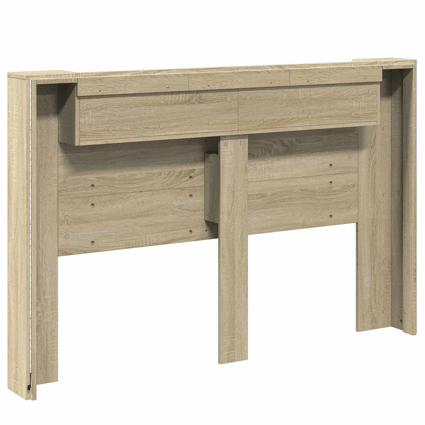 Tête de lit-armoire vidaXL avec LED avec étagère, couleur chêne sonoma 160 x 16,5 x 103,5 cm