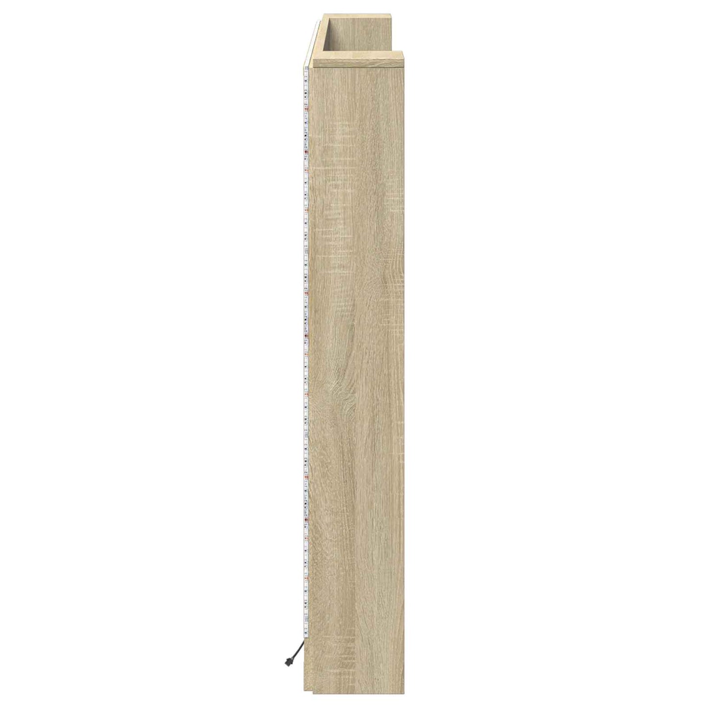 Tête de lit-armoire vidaXL avec LED avec étagère, couleur chêne sonoma 160 x 16,5 x 103,5 cm