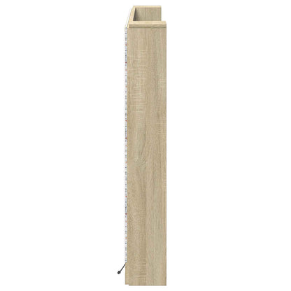 Tête de lit-armoire vidaXL avec LED avec étagère, couleur chêne sonoma 160 x 16,5 x 103,5 cm