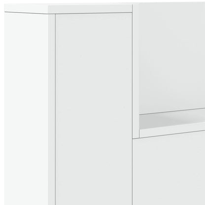 vidaXL Kopfteil-Schrank mit LED mit Regal Weiß 180 x 16,5 x 103,5 cm