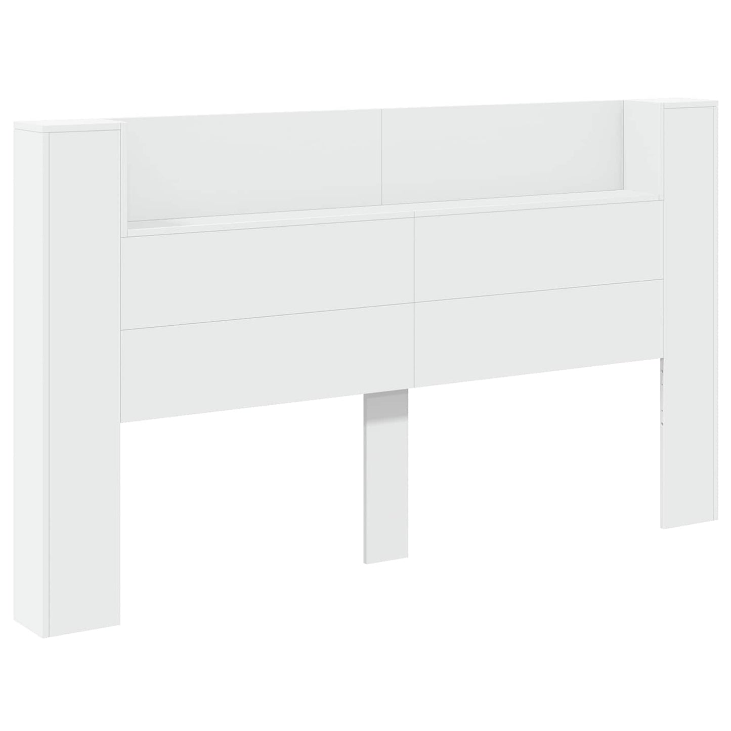 vidaXL Kopfteil-Schrank mit LED mit Regal Weiß 180 x 16,5 x 103,5 cm