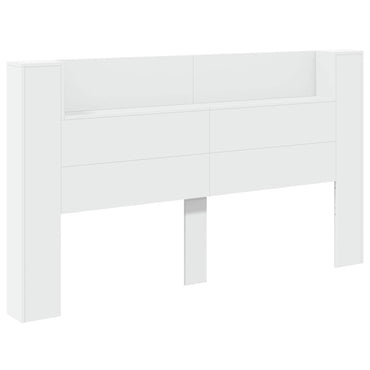 vidaXL Kopfteil-Schrank mit LED mit Regal Weiß 180 x 16,5 x 103,5 cm