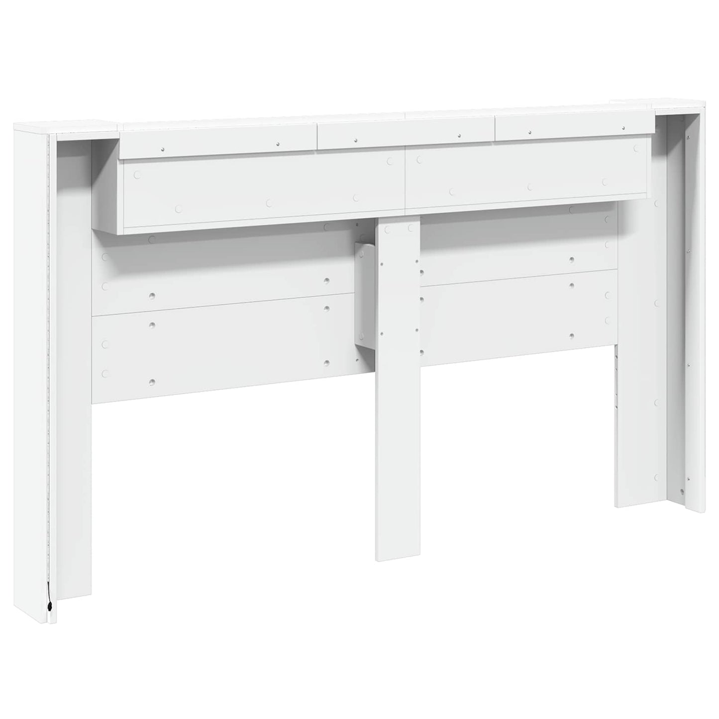 vidaXL Kopfteil-Schrank mit LED mit Regal Weiß 180 x 16,5 x 103,5 cm