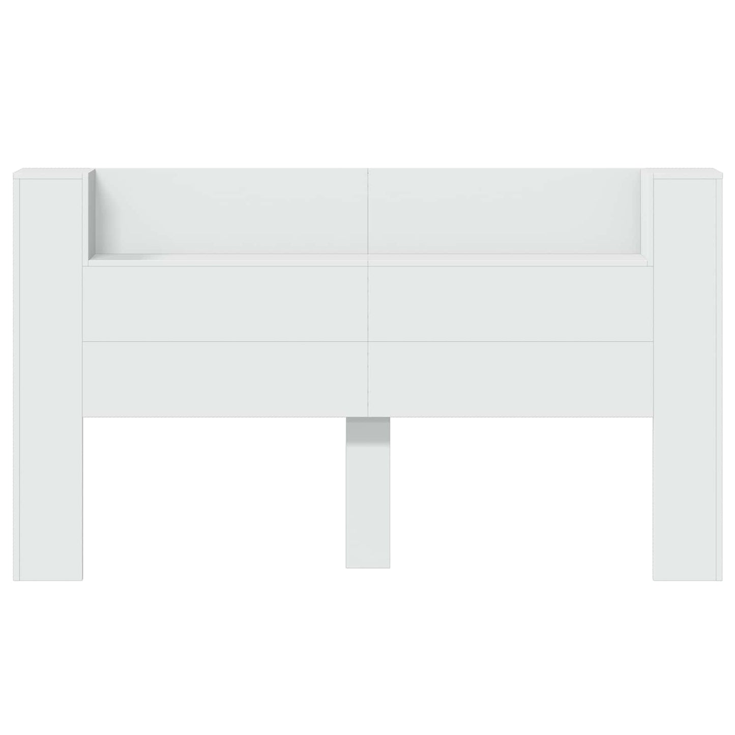 vidaXL Kopfteil-Schrank mit LED mit Regal Weiß 180 x 16,5 x 103,5 cm