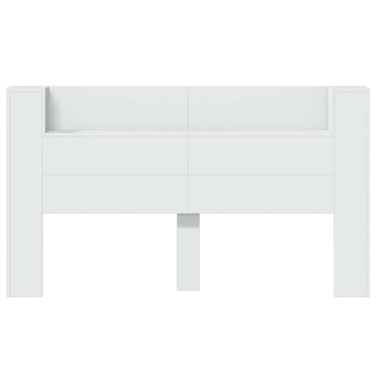 vidaXL Kopfteil-Schrank mit LED mit Regal Weiß 180 x 16,5 x 103,5 cm
