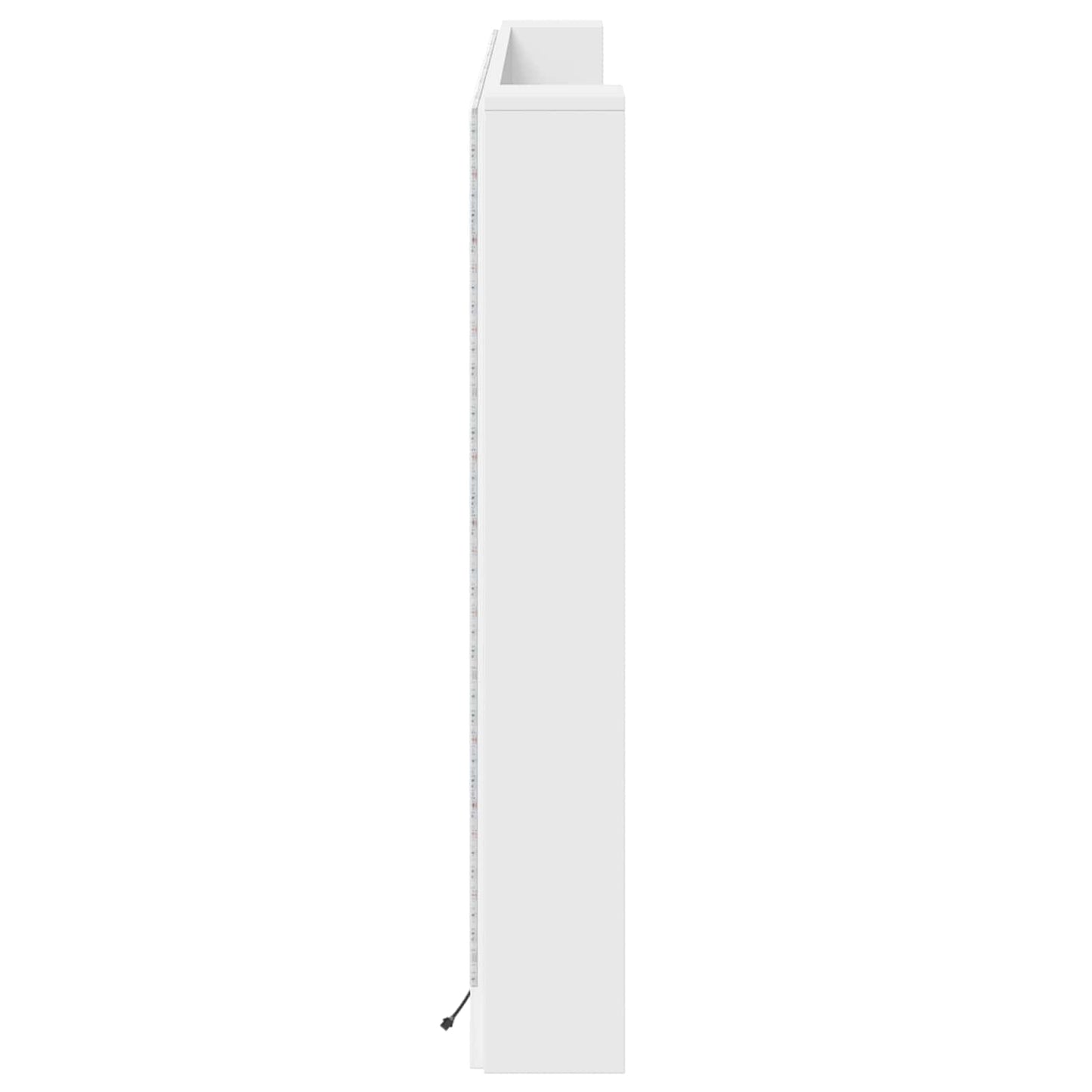 vidaXL Kopfteil-Schrank mit LED mit Regal Weiß 180 x 16,5 x 103,5 cm
