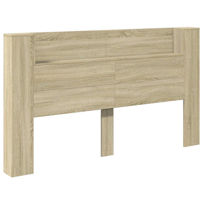 vidaXL Tête de lit-armoire avec LED avec étagère Chêne sonoma 180 x 16,5 x 103,5 cm