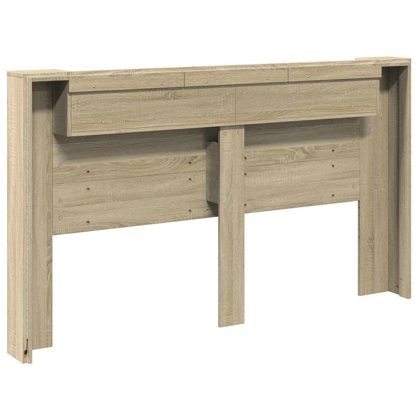 vidaXL Tête de lit-armoire avec LED avec étagère Chêne sonoma 180 x 16,5 x 103,5 cm