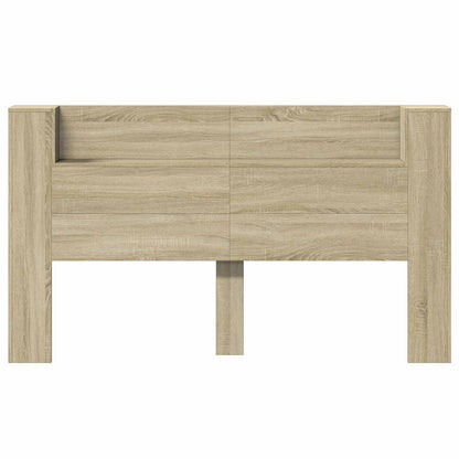 vidaXL Tête de lit-armoire avec LED avec étagère Chêne sonoma 180 x 16,5 x 103,5 cm