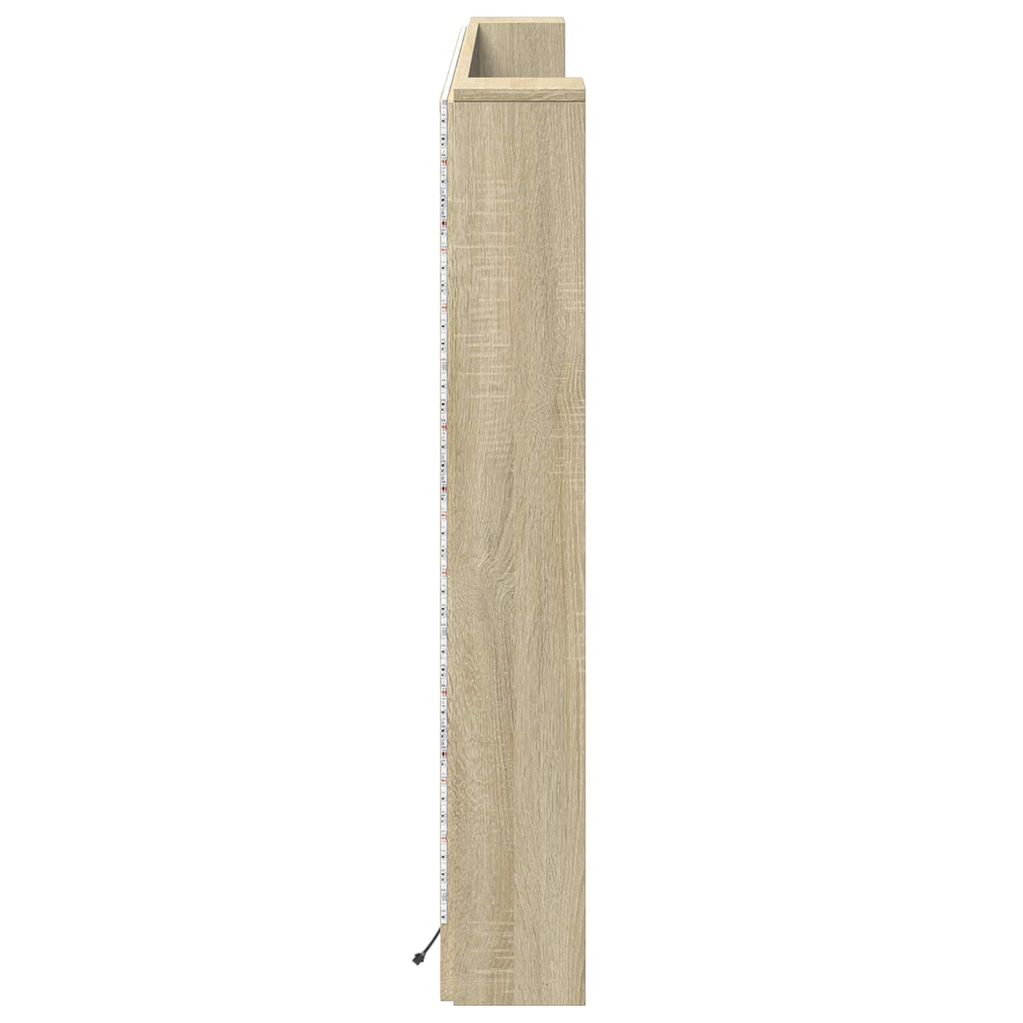 vidaXL Tête de lit-armoire avec LED avec étagère Chêne sonoma 180 x 16,5 x 103,5 cm