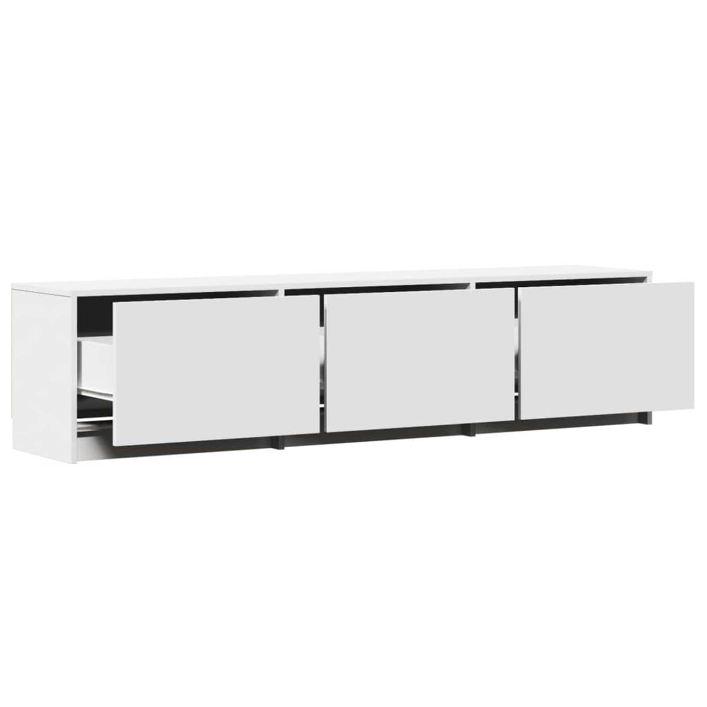 vidaXL Meuble TV avec LED Blanc 165 x 34 x 40 cm Bois d'ingénierie