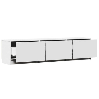 vidaXL Meuble TV avec LED Blanc 165 x 34 x 40 cm Bois d'ingénierie