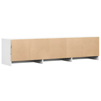 vidaXL Meuble TV avec LED Blanc 165 x 34 x 40 cm Bois d'ingénierie