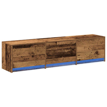 Meuble TV vidaXL avec LED bois de récupération 165 x 34 x 40 cm bois d'ingénierie