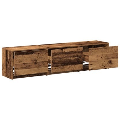 Meuble TV vidaXL avec LED bois de récupération 165 x 34 x 40 cm bois d'ingénierie
