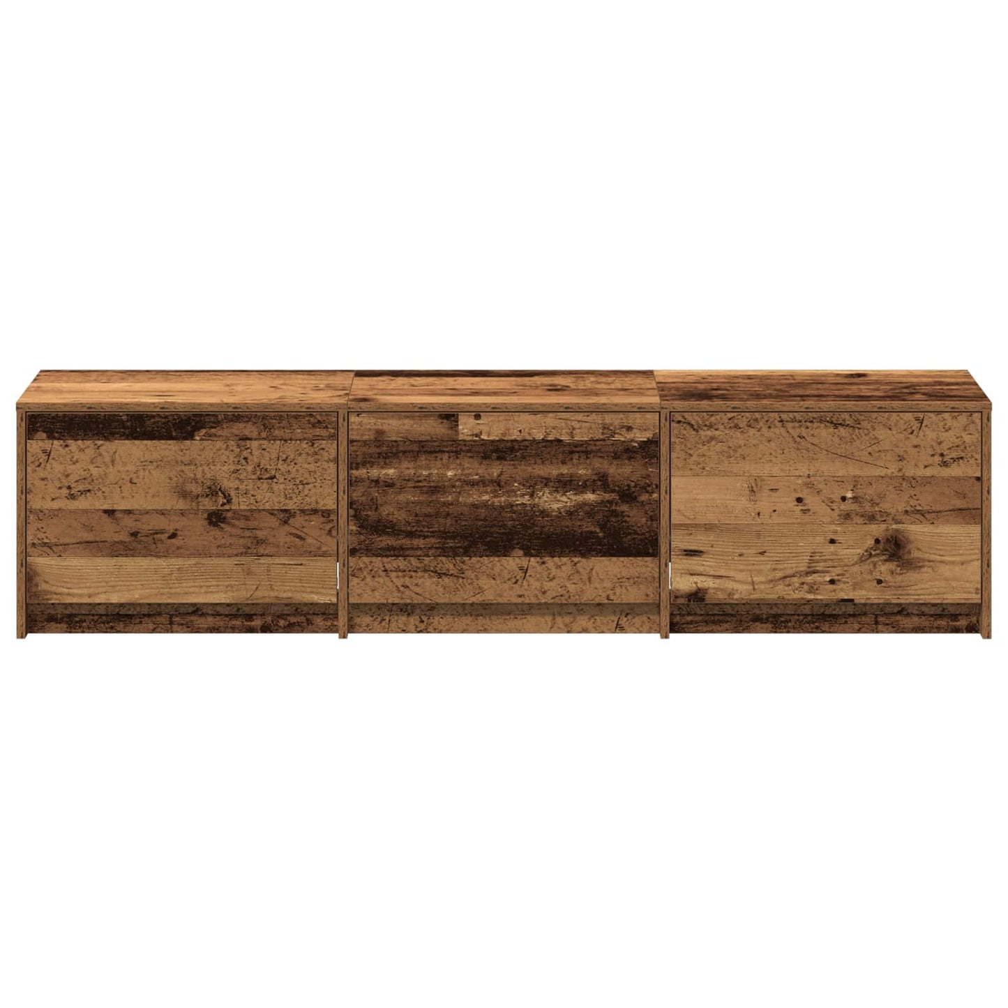 Meuble TV vidaXL avec LED bois de récupération 165 x 34 x 40 cm bois d'ingénierie
