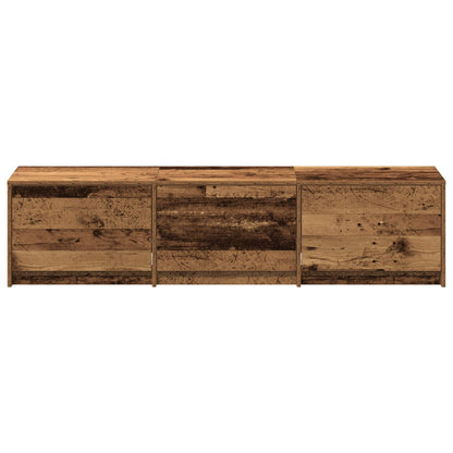 Meuble TV vidaXL avec LED bois de récupération 165 x 34 x 40 cm bois d'ingénierie