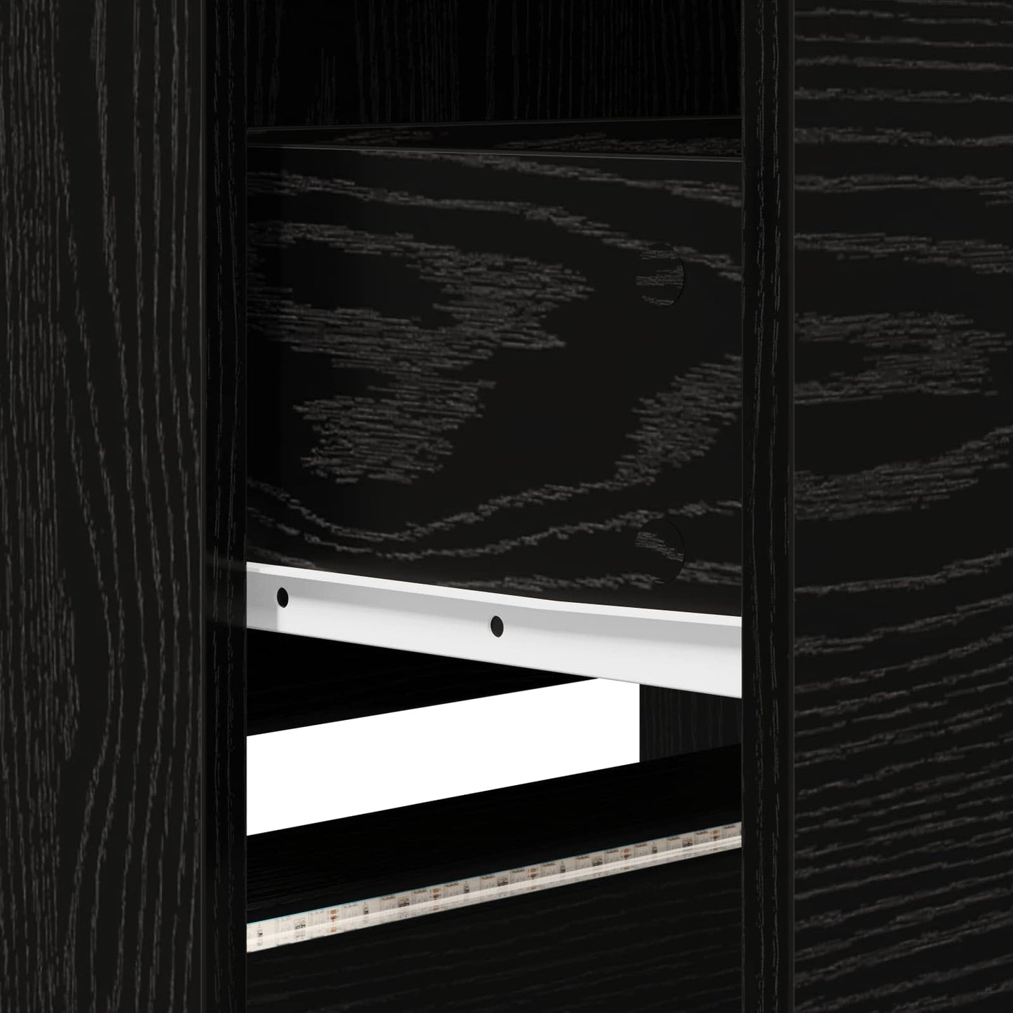 Meuble TV vidaXL noir aspect chêne 165 x 34 x 40 cm, bois d'ingénierie