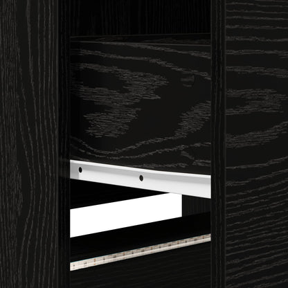 Meuble TV vidaXL noir aspect chêne 165 x 34 x 40 cm, bois d'ingénierie
