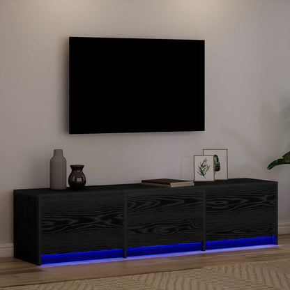 Meuble TV vidaXL noir aspect chêne 165 x 34 x 40 cm, bois d'ingénierie