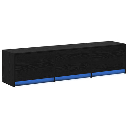 Meuble TV vidaXL noir aspect chêne 165 x 34 x 40 cm, bois d'ingénierie