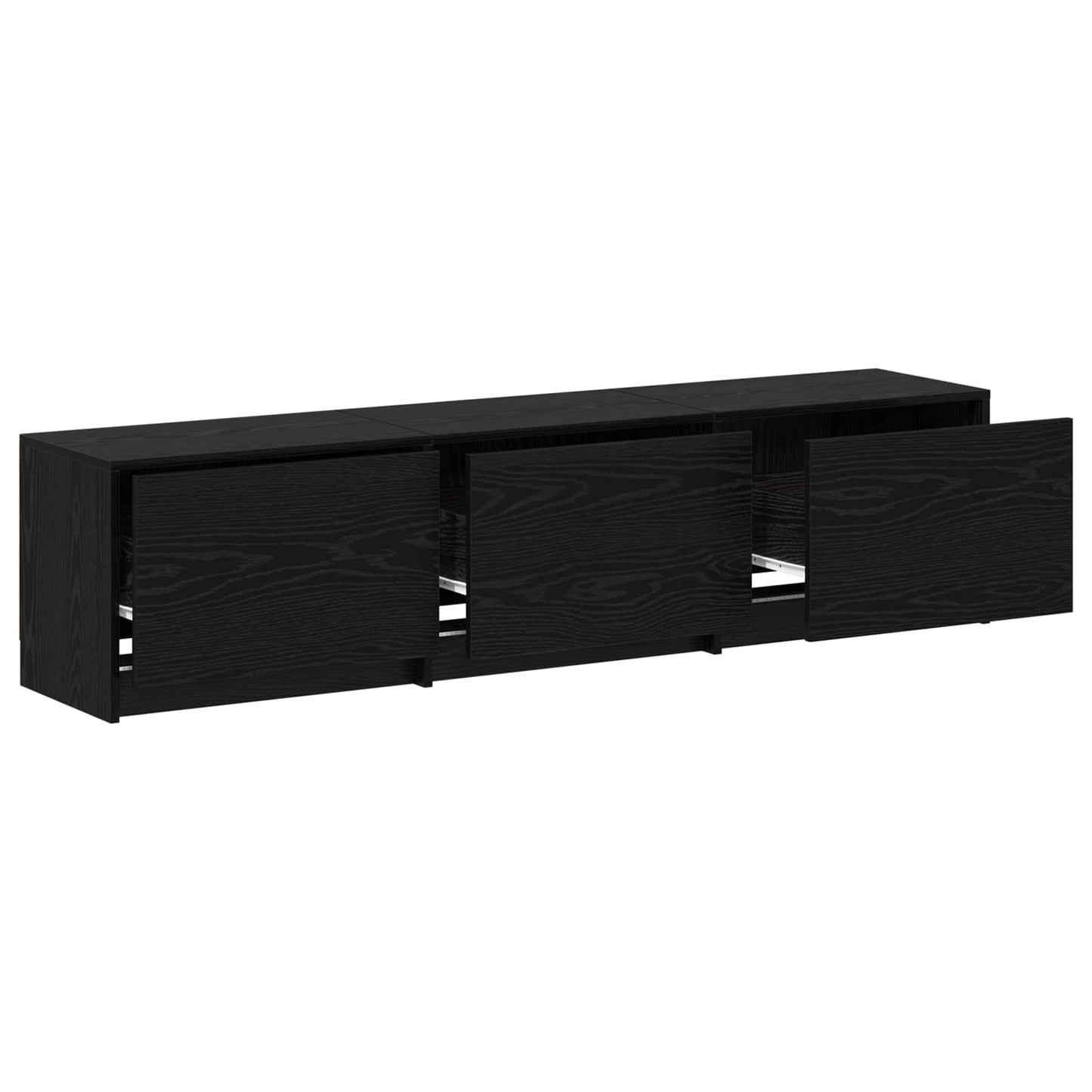 Meuble TV vidaXL noir aspect chêne 165 x 34 x 40 cm, bois d'ingénierie