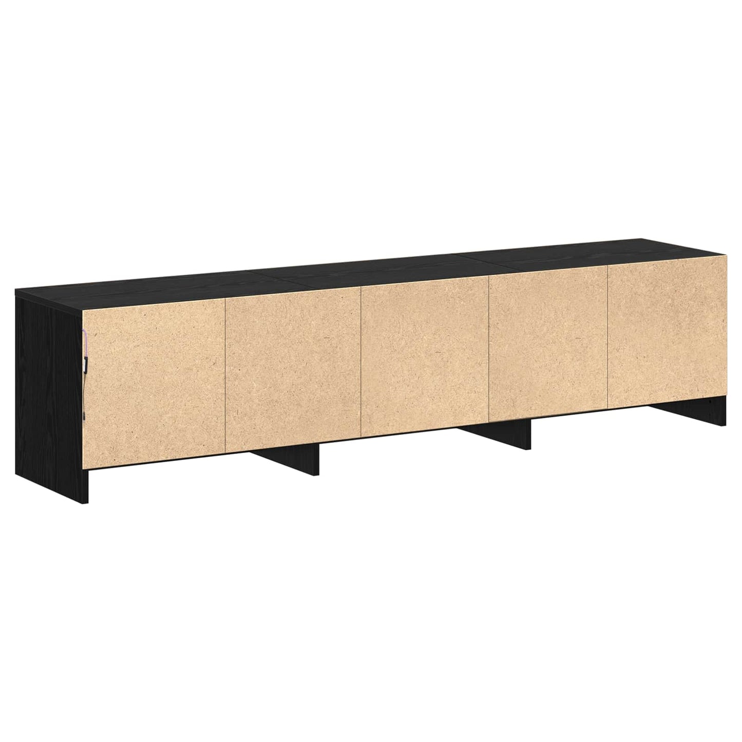 Meuble TV vidaXL noir aspect chêne 165 x 34 x 40 cm, bois d'ingénierie