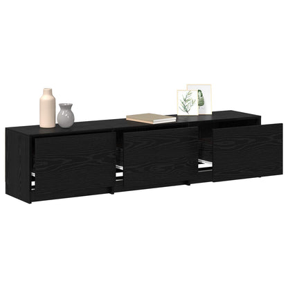 Meuble TV vidaXL noir aspect chêne 165 x 34 x 40 cm, bois d'ingénierie