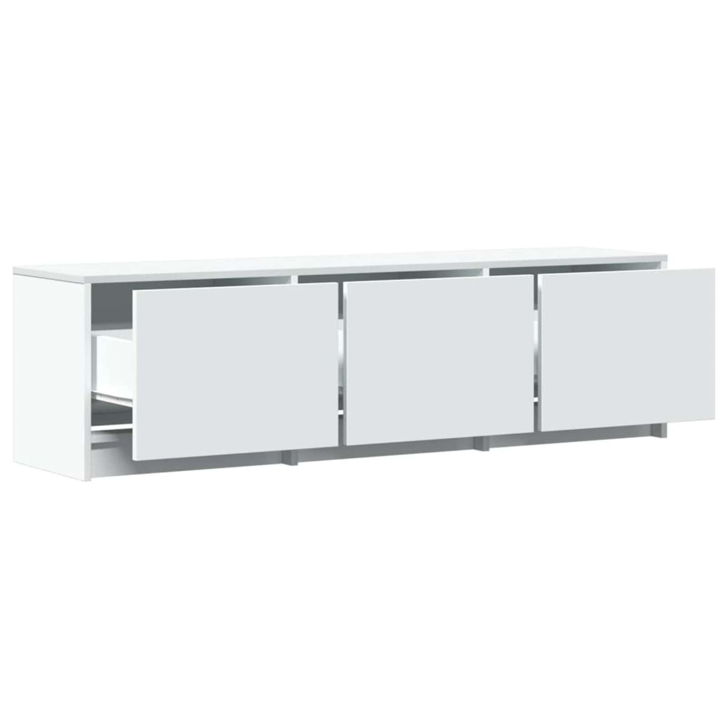 vidaXL Meuble TV avec LED Blanc 140 x 34 x 40 cm Bois d'ingénierie