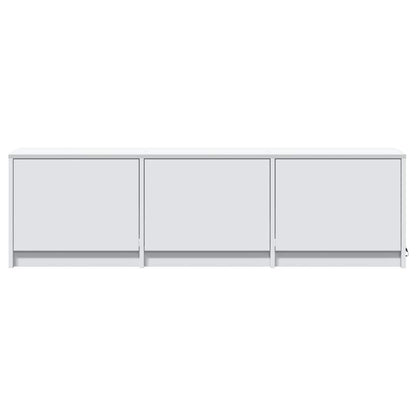 vidaXL Meuble TV avec LED Blanc 140 x 34 x 40 cm Bois d'ingénierie