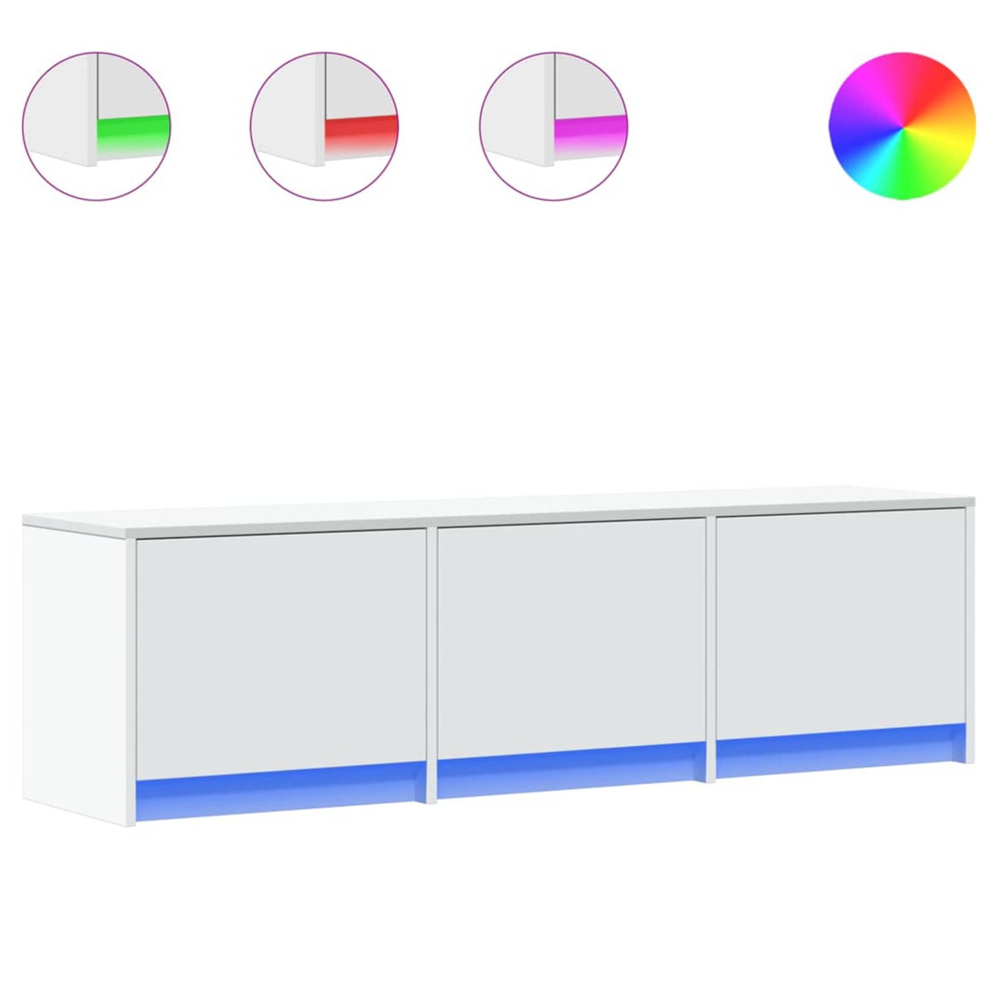vidaXL Meuble TV avec LED Blanc 140 x 34 x 40 cm Bois d'ingénierie