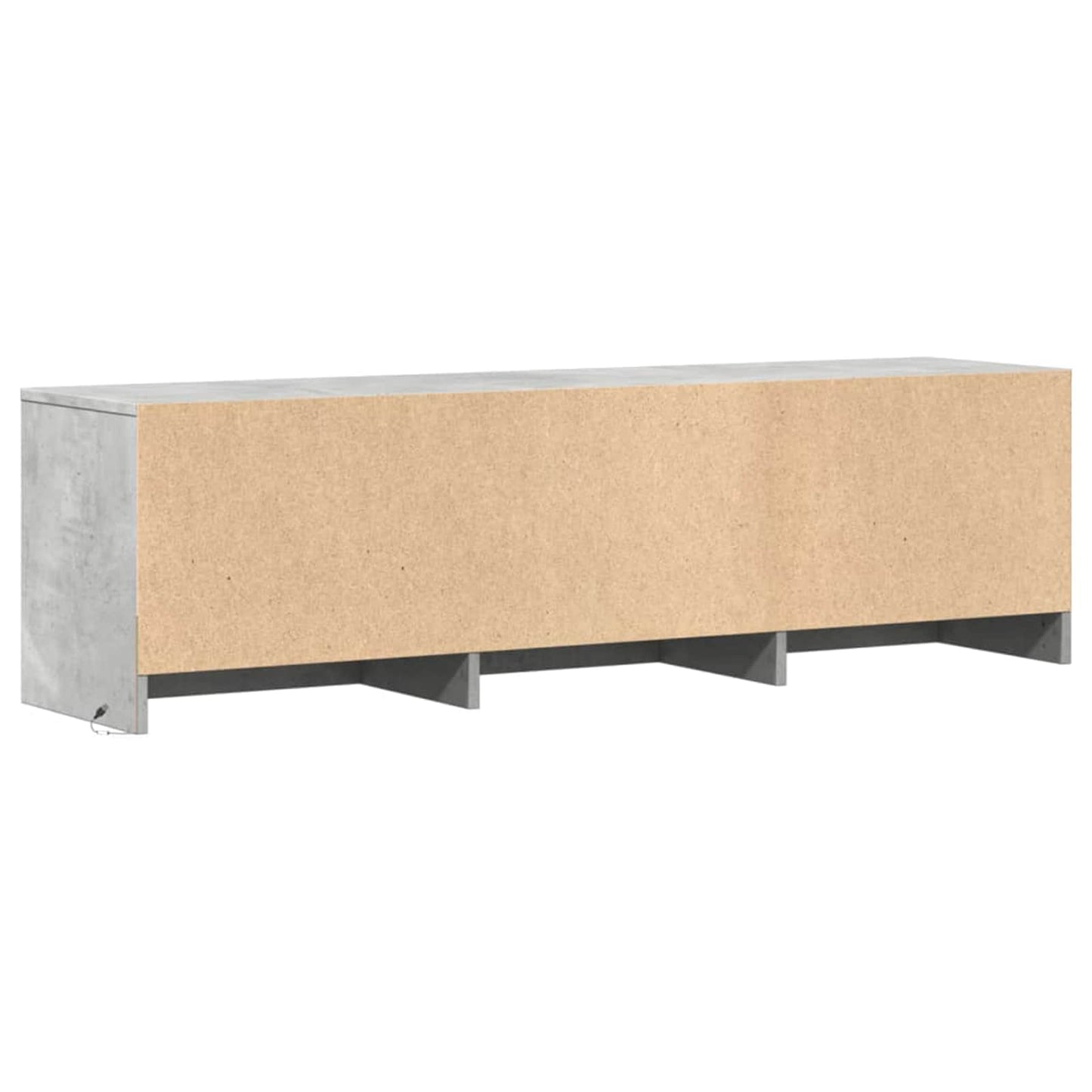 TV-Schränk mit LED Beton 140 x 34 x 40 cm Holzwerkstoff