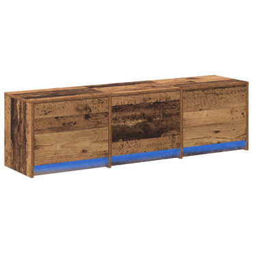 vidaXL Meuble TV avec LED Bois de récupération 140 x 34 x 40 cm Bois d'ingénierie