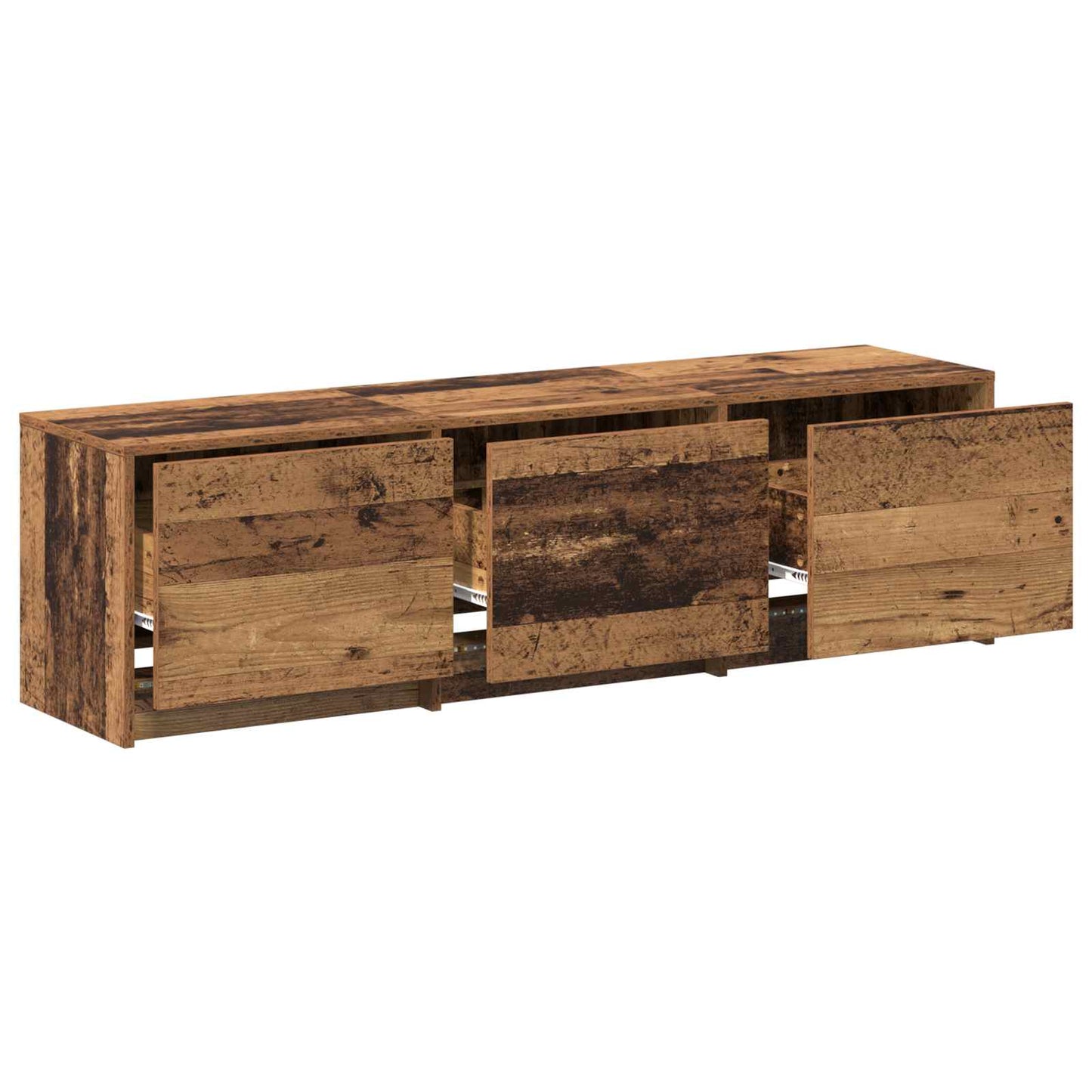 vidaXL Meuble TV avec LED Bois de récupération 140 x 34 x 40 cm Bois d'ingénierie