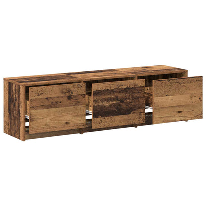 vidaXL Meuble TV avec LED Bois de récupération 140 x 34 x 40 cm Bois d'ingénierie