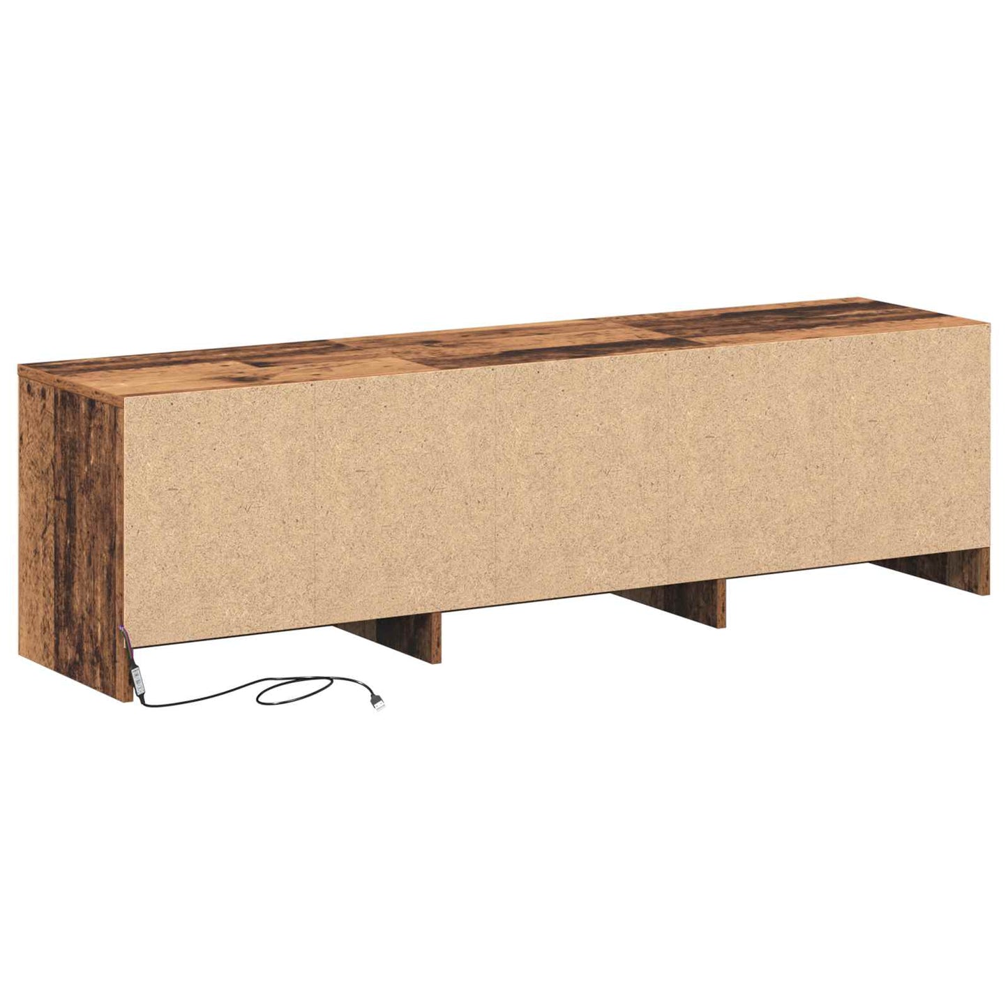 vidaXL Meuble TV avec LED Bois de récupération 140 x 34 x 40 cm Bois d'ingénierie