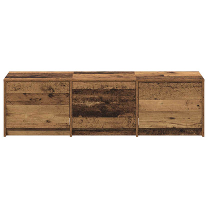 vidaXL Meuble TV avec LED Bois de récupération 140 x 34 x 40 cm Bois d'ingénierie