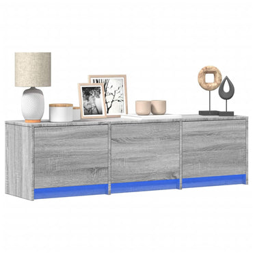 vidaXL Meuble TV avec LED Sonoma gris 140 x 34 x 40 cm Bois d'ingénierie
